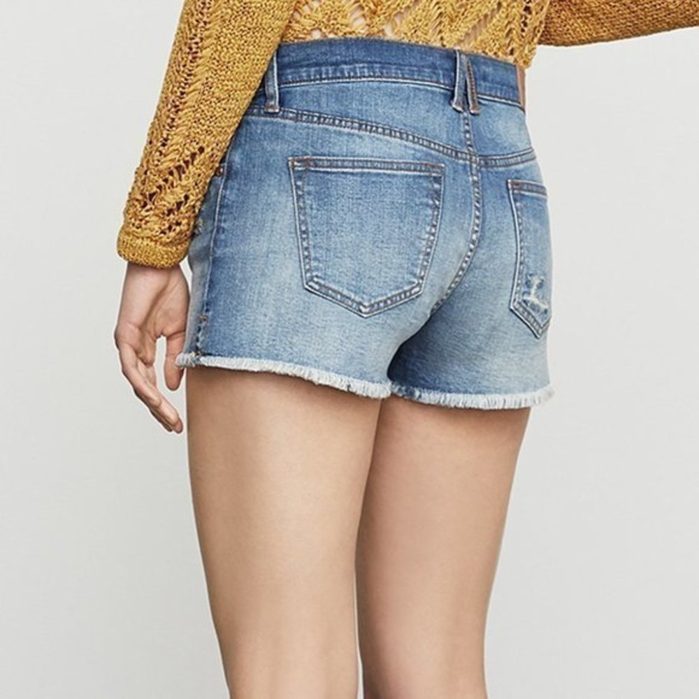 BCBG Blue Distressed Denim Shorts 27 - Picture 2 of 16